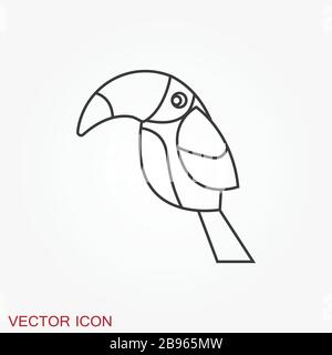 Icône Parrot. Icône représentant un motif abstrait et silhouette d'oiseau Illustration de Vecteur