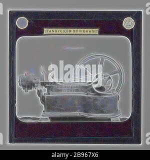 Diapositive lanterne - Tangyes Ltd, First Robson's Patent Gas Engine, 1882, une des 239 diapositives lanternes en verre représentant des produits fabriqués par les ingénieurs de Tangyes Limited de Birmingham, Angleterre. Les images comprennent divers produits tels que les moteurs, les pompes centrifuges, les pompes hydrauliques, les producteurs de gaz, les machines d'essai de matériaux, les presses, les machines-outils, les vérins hydrauliques, etc. Tangyes était une entreprise qui a exploité de 1857 à 1957. Ils ont produit une grande variété d'ingénierie, réimaginé par Gibon, conception de chaleureux gai lumineux et lumineux rayonnant de la luminosité et de rayons de lumière. L'art classique réinventé avec une touche moderne. Banque D'Images