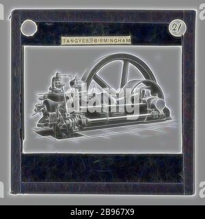 Diapositive lanterne - Tangyes Ltd, moteur à gaz, vers 1910, une des 239 diapositives lanternes en verre représentant des produits fabriqués par les ingénieurs de Tangyes Limited de Birmingham, Angleterre. Les images comprennent divers produits tels que les moteurs, les pompes centrifuges, les pompes hydrauliques, les producteurs de gaz, les machines d'essai de matériaux, les presses, les machines-outils, les vérins hydrauliques, etc. Tangyes était une entreprise qui a exploité de 1857 à 1957. Ils ont produit une grande variété d'ingénierie, réimaginé par Gibon, conception de chaleureux gai lumineux et lumineux rayonnant de la luminosité et de rayons de lumière. L'art classique réinventé avec une touche moderne. insp. Photographie Banque D'Images