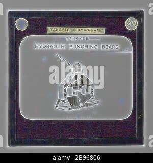 Diapositive lanterne - Tangyes Ltd, Hydraulic Punching Bears, vers 1910, une des 239 diapositives lanternes en verre représentant des produits fabriqués par les ingénieurs de Tangyes Limited de Birmingham, Angleterre. Les images comprennent divers produits tels que les moteurs, les pompes centrifuges, les pompes hydrauliques, les producteurs de gaz, les machines d'essai de matériaux, les presses, les machines-outils, les vérins hydrauliques, etc. Tangyes était une entreprise qui a exploité de 1857 à 1957. Ils ont produit une grande variété d'ingénierie, réimaginé par Gibon, conception de chaleureux gai lumineux et lumineux rayonnant de la luminosité et de rayons de lumière. L'art classique réinventé avec une touche moderne. PH Banque D'Images