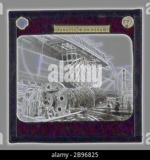 Diapositive Lantern - Tangyes Ltd, Richard Tangye & SS Great Eastern, 1858, une des 239 diapositives lanternes en verre représentant des produits fabriqués par les ingénieurs de Tangyes Limited de Birmingham, Angleterre. Les images comprennent divers produits tels que les moteurs, les pompes centrifuges, les pompes hydrauliques, les producteurs de gaz, les machines d'essai de matériaux, les presses, les machines-outils, les vérins hydrauliques, etc. Tangyes était une entreprise qui a exploité de 1857 à 1957. Ils ont produit une grande variété d'ingénierie, réimaginé par Gibon, conception de chaleureux gai lumineux et lumineux rayonnant de la luminosité et de rayons de lumière. L'art classique réinventé avec une touche moderne. Banque D'Images