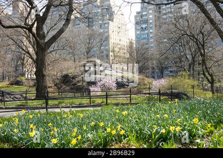 Le parc central est presque déserté en raison de la pandémie COVID-19, mars 2020, New York City, États-Unis Banque D'Images