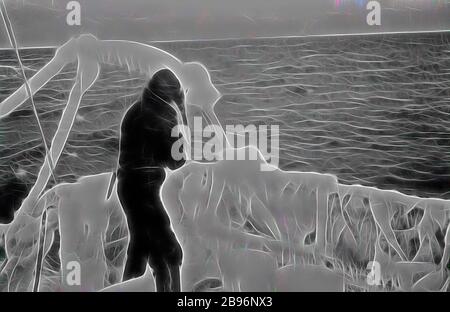 Photographie - par George Rayner, Antarctique, vers les années 1920, Photographie prise lors d'une série d'expéditions scientifiques entreprises dans les eaux au large de l'Antarctique, à la fin des années 1920 et 1930. Probablement pris par George W. Rayner, qui a été employé comme biologiste sur les expéditions. 'MacKenzie Sea' était le nom donné à l'origine à la baie Mackenzie à l'extrémité ouest de la plate-forme de glace Amery, à environ 32 kilomètres au nord-est de la péninsule Foley, Antarctique., réimaginé par Gibon, conception de lumière chaude et gaie éclat de rayons lumineux. L'art classique réinventé avec une touche moderne. Photographie en petits Banque D'Images