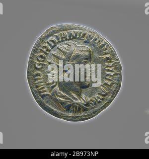 Antoninianus, Inconnu, Rome, Latium, Italie, 238, argent (ou bronze argenté), 0,0037 kg (0,0082 lb.), réinventé par Gibon, design de glanissement chaleureux et gai de la luminosité et des rayons de lumière radiance. L'art classique réinventé avec une touche moderne. La photographie inspirée du futurisme, qui embrasse l'énergie dynamique de la technologie moderne, du mouvement, de la vitesse et révolutionne la culture. Banque D'Images