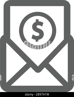 Beau design et entièrement modifiable notification par e-mail, facture, paiement, icône de salaire pour commercial, presse, web ou tout type de projets de conception. Illustration de Vecteur