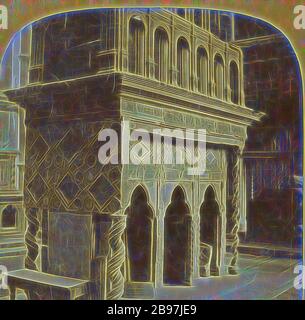 Sanctuaire d'Edward le Confesseur. Abbaye de Westminster, Londres, Angleterre, Valentine Blanchard (britannique, 1831 - 1901), vers 1868, imprimé argent Albumen, repensé par Gibon, design de gai gai chaud de luminosité et de rayons de lumière radiance. L'art classique réinventé avec une touche moderne. La photographie inspirée du futurisme, qui embrasse l'énergie dynamique de la technologie moderne, du mouvement, de la vitesse et révolutionne la culture. Banque D'Images
