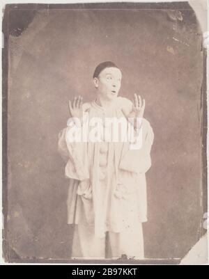PORTRAIT du MIME DOMINIQUE CHARLES MARTIN DIT PAUL LEGRAND (1816-1898) Portrait du mime Charles Dominique Martin, dit Paul Legrand (1816-1898), vers 1853-1860. Rage sur papier salé. Photo de Nadar (Gaspard-Félix Tournachon, dit 1820-1910). Paris, musée Carnavalet. Banque D'Images
