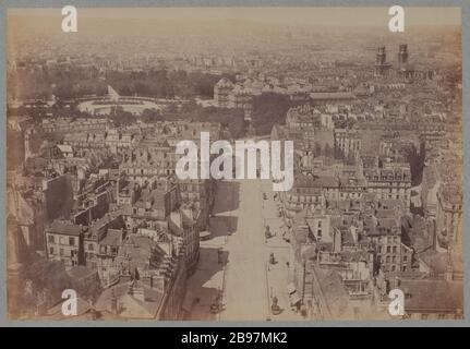 SOUFFLOT LA RUE ET LE JARDIN DU LUXEMBOURG, 5ÈME ET 6ÈME ARRONDISSEMENT, PARIS la rue Soufflot et le jardin du Luxembourg, Paris (V-VIème arr.). 1867-1889. Photo de Pierre Emonds (1831-1912). Paris, musée Carnavalet. Banque D'Images