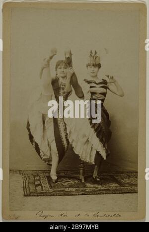 PORTRAIT DE DEUX DANSEURS Rayon d'or et la Sauterelle, danseuses de Cancan. 1881-1891. Paris, musée Carnavalet. Banque D'Images