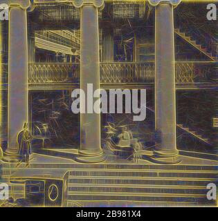 Arcade Providence, Inconnu, vers 1870, l'impression d'argent d'albumine, repensée par Gibon, conception de chaleureux gai lumineux et rayonnant de lumière. L'art classique réinventé avec une touche moderne. Photographie inspirée par le futurisme, embrassant l'énergie dynamique de la technologie moderne, le mouvement, la vitesse et révolutionnez la culture. Banque D'Images