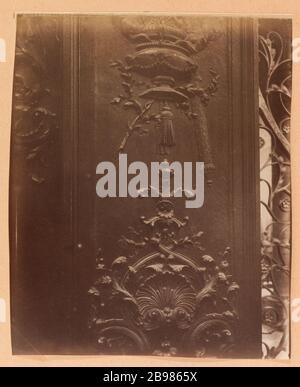 Cathédrale notre Dame de Paris, 4ème arrondissement, Paris. Atget, Eugène (Jean Eugène Auguste Atget, dit). 'Cathédrale notre Dame de Paris, 4ème arrondissement, Paris'. Papier de rage alluminé. Paris, musée Carnavalet. Banque D'Images