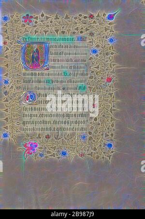 Initiale V: Saint Anthony Abbé, Inconnu, Paris, France, vers 1420, couleurs Tempera, or, et encre sur parchemin, feuille: 20.2 x 14.9 cm (7 15/16 x 5 7/8 in.), réimaginé par Gibon, conception de chaleureux gai lumineux et lumineux rayonnant. L'art classique réinventé avec une touche moderne. Photographie inspirée par le futurisme, embrassant l'énergie dynamique de la technologie moderne, le mouvement, la vitesse et révolutionnez la culture. Banque D'Images