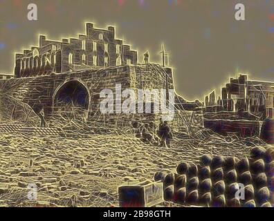 Ruins of Arsenal, Richmond, Virginia, Alexander Gardner (américain, né en Écosse, 1821 - 1882), Washington, District of Columbia, États-Unis, avril 1865, imprimé argent en albumine, 17.8 × 22.9 cm (7 × 9 po), repensé par Gibon, conception de lumière chaude et gaie rayonnant de la luminosité et de rayons lumineux radiance. L'art classique réinventé avec une touche moderne. Photographie inspirée par le futurisme, embrassant l'énergie dynamique de la technologie moderne, le mouvement, la vitesse et révolutionnez la culture. Banque D'Images