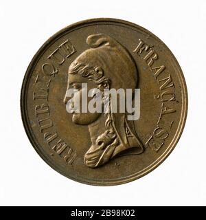 Hommage à la République sociale, 1848 (titre factice) hommage à la République sociale, 1848. Laiton, 1848. Paris, musée Carnavalet. Banque D'Images