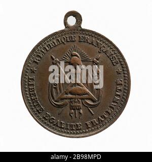 Banquet pour marquer le 55ème anniversaire du siège de Lille, octobre 1848 (titre factice) banquet à l'occasion du 55e anniversaire du siège de Lille, octobre 1848. Cuivre, 1848. Paris, musée Carnavalet. Banque D'Images