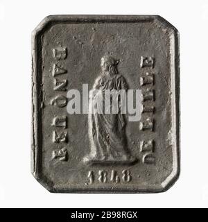 Banquet de Lille en mémoire du siège de 1792, 8 octobre 1848 (titre factice) banquet de Lille, en mémoire du siège de 1792, 8 octobre 1848. Etain, 1848. Paris, musée Carnavalet. Banque D'Images