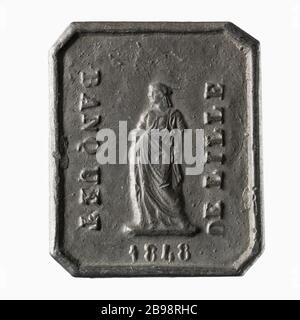 Banquet de Lille en mémoire du siège de 1792, 8 octobre 1848 (titre factice) banquet de Lille, en mémoire du siège de 1792, 8 octobre 1848. Etain, 1848. Paris, musée Carnavalet. Banque D'Images