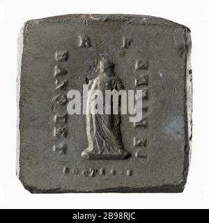 Banquet de Lille en mémoire du siège de 1792, 8 octobre 1848 (titre factice) banquet de Lille, en mémoire du siège de 1792, 8 octobre 1848. Etain, 1848. Paris, musée Carnavalet. Banque D'Images