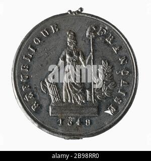 Hommage à la Révolution de 1848, 22, 23 et 24 février 1848 (titre factice) hommage à la Révolution de 1848, 22, 23 et 24 février 1848. Etain, 1848. Paris, musée Carnavalet. Banque D'Images