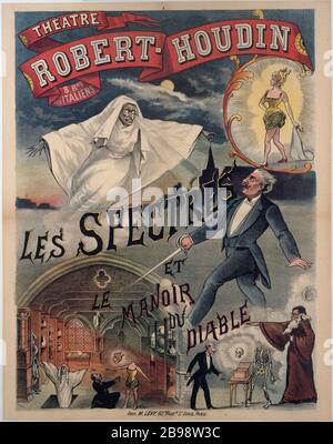 THÉÂTRE ROBERT-HOUDIN 'Théâtre Robert-Houdin, 8 boulevard des Italiens - les spectateurs et le Manoir du Diable'. Fiche. Paris, musée Carnavalet. Banque D'Images