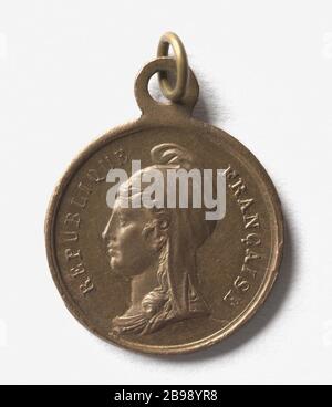 Hommage à la Révolution de 1848, 22, 23 et 24 février Aonyme. Hommage à la Révolution de 1848, 22, 23 et 24 février. Cuivre. Paris, musée Carnavalet. Banque D'Images