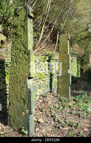 tenter posts marsden moulin west yorkshire Banque D'Images