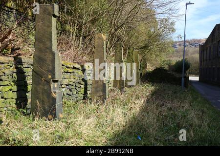 tenter posts marsden moulin west yorkshire Banque D'Images