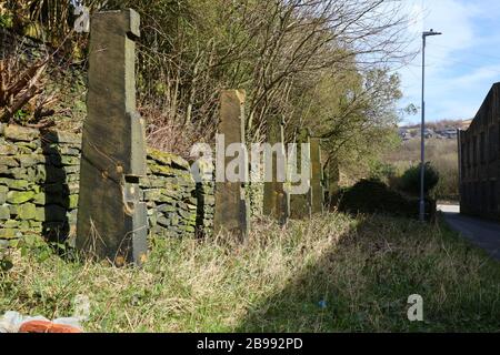 tenter posts marsden moulin west yorkshire Banque D'Images