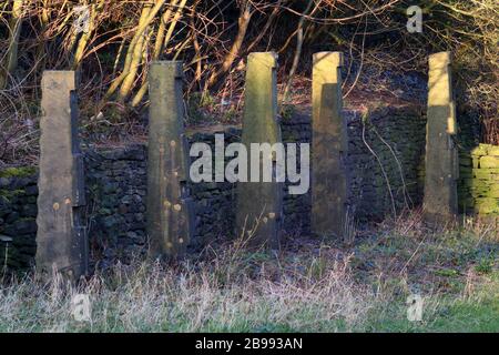 tenter posts marsden moulin west yorkshire Banque D'Images