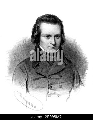 1841 , Paris, FRANCE : l'écrivain français VICTOR HUGO ( 1802 - 1885 ) . Portrait gravé par Baugnat , 1841. - SCRITTORE - LETTERATURA - LITTÉRATURE - letterato - HISTOIRE - FOTO STORICHE - col - coletto - cravate - cravatta - incisione - gravure - portrait - ritratto --- ARCHIVIO GBB Banque D'Images