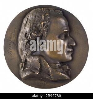Tête de Gaspard Monge, comte de Péluse (1746-1818), mathématicien David d'Angers (1788-1856). Portrait de Gaspard Monge, comte de Péluse (1746-1818), mathématicien français. Bronze. Fonte au sable. Paris, musée Carnavalet. Banque D'Images