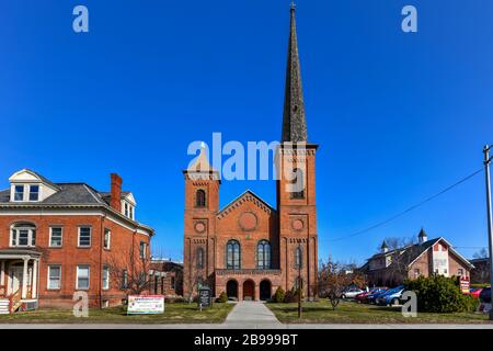 La première Église congrégationaliste du Christ à Poughkeepsie, New York Banque D'Images