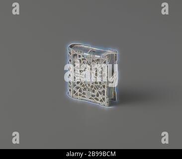 Boîte sous forme de livre, boîte ajourée sous forme de livre. Un anneau est fixé en haut. La plaque coulissante est manquante. Un côté ajouré a un médaillon au milieu avec les lettres H A V gravées. La case n'est pas marquée., anonyme, pays-Bas, c. 1650, argent (métal), h 1.5 cm × l 3.3 cm × l 3.2 cm, repensé par Gibon, design chaleureux et joyeux, brillant de la luminosité et de rayons de lumière radiance. L'art classique réinventé avec une touche moderne. Photographie inspirée par le futurisme, embrassant l'énergie dynamique de la technologie moderne, le mouvement, la vitesse et révolutionnez la culture. Banque D'Images