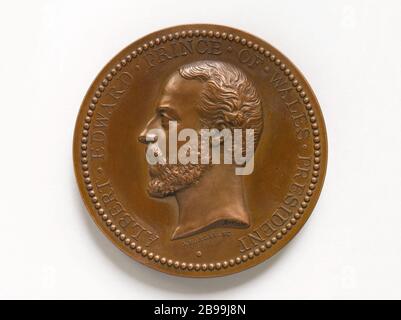 Édouard VII (1841-1910), prince de Galles, roi du Royaume-Uni de Grande-Bretagne et d'Irlande (1901-1910), 1874 Boehm. Édouard VII (1841-1910), prince de Galles, roi du Royaume-Uni de Grande-Bretagne et d'Irlande (1901-1910). Bronze, 1874. Paris, musée Carnavalet. Banque D'Images