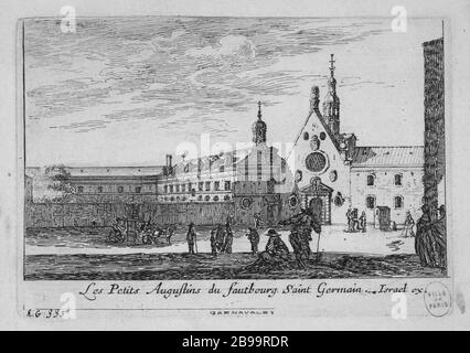 PETITS AUGUSTINS FAUBOURG SAINT-GERMAIN Israël Silvestre (1621-1691) et Jean Lepautre (1618-1682). 'Les petits Augustins du faubourg Saint-Germain'. Eau-forte, 1650-1660. Paris, musée Carnavalet. Banque D'Images