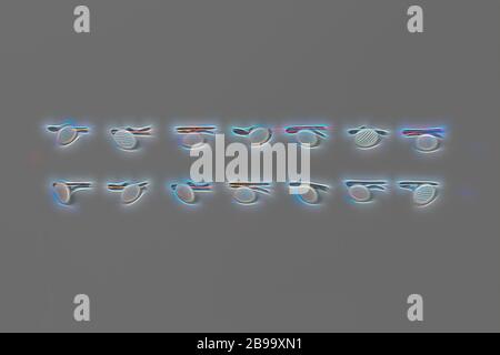Bouton de gilet en plastique avec nervure de relief, œillet fixe et clip arrière lâche, œillet fixe et clip de comptoir lâche., anonyme, pays-Bas (éventuellement), c. 1900 - c. 1940, cuivre (métal), d 1.2 cm, repensé par Gibon, conception de lumière chaude et gaie, radiance de rayons lumineux. L'art classique réinventé avec une touche moderne. Photographie inspirée par le futurisme, embrassant l'énergie dynamique de la technologie moderne, le mouvement, la vitesse et révolutionnez la culture. Banque D'Images