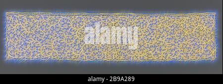 Dispositif de glissement de dentelle à aiguille avec un motif symétrique de nombreuses vrilles avec de petites feuilles et fleurs, de glisser de l'aiguille de couleur naturelle : dentelle dentelle de Venise plat. Motif symétrique apparemment embrouillé mais avec un axe vertical au milieu de laquelle de nombreuses vignes de curling et laisse passer. Les motifs sont réalisés avec guirlande de suture, avec les découpes de motifs simples de différentes fleurs et feuilles. Les motifs sont reliés entre eux par une masse de fer barbelé. Haut de la séquence est terminée avec une sangle. caillée Le bas et deux petits côtés sont finis avec un arc edge., anonyme, Venise, c. 1675 - c Banque D'Images