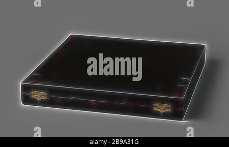 Boîtier pour cadre dans cadre, boîtier pour carton avec intérieur doublé dans lequel la forme de la plaque est modélisée, paysages dans la zone tempérée, 'en route', voyageur en cours, c. 1690 - c. 1705, carton, velours (tissu tissé), h 6.5 cm × l 45 cm × d 45.5 cm, repensé par Gibon, design chaleureux et gai lumineux de la luminosité et des rayons de lumière radiance. L'art classique réinventé avec une touche moderne. Photographie inspirée par le futurisme, embrassant l'énergie dynamique de la technologie moderne, le mouvement, la vitesse et révolutionnez la culture. Banque D'Images