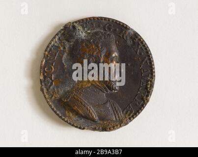 ANTOINE DE BOURBON ROI DE NAVARRE ANONYME. 'Antoine de Bourbon, roi de Navarre'. Médaille, 1560. Paris, musée Carnavalet. Banque D'Images