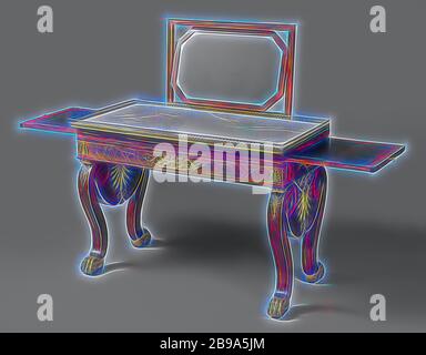 Table à garniture en acajou de style Empire, avec dessus en marbre blanc, table à garniture en acajou, pattes avec griffes de lion. La coiffeuse est de style Empire. Fait pour les dormant du prince Napoléon Louis, fils du roi Louis Napoléon, au Palais Royal d'Amsterdam, Hollande, Palais Royal d'Amsterdam, Louis Napoléon Bonaparte, Napoléon Louis Bonaparte, Carel Breytspraak, Amsterdam, c. 1808 - c. 1810, bois (matériel végétal), acajou (bois), chêne (bois), laiton (alliage), marbre (roche), h 76.5 cm × l 103.6 cm × d 54.5 cm, réimaginé par Gibon, design de chaleureux luisant gai o Banque D'Images