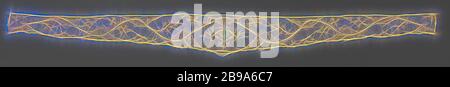 Engageante de dentelle d'aiguille, dans un centre élargi se trouve une branche symétrique en trois parties, d'où émerge une branche ondulée avec des échelles extensibles. Des bords, des triangles formés par un ruban ondulé, des rosettes et une calandre fine et variée pénètrent profondément dans le sol. Alençon côté., anonyme, France, c. 1760 - c. 1780, lin (matériau), dentelle Alençon, l 121 cm × l 12 cm, repensé par Gibon, design chaleureux et gai lumineux de la luminosité et de rayons de lumière radiance. L'art classique réinventé avec une touche moderne. Photographie inspirée par le futurisme, embrassant l'énergie dynamique de la technologie moderne, moveme Banque D'Images