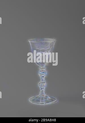 Goblet sur le mariage de 25 ans de Leendert Balbian et Elizabeth Everaars, gobelet en verre clair et incolore, avec représentation gravée de deux mains au-dessus d'un autel sur lequel se trouvent deux coeurs en feu. De l'autre côté du verre est un texte gravé: DANS L'HISTOIRE // VAN DEN // 25 JOUR DE MARIAGE IRLANDAIS // DE // LEENDERT BALBIAN // ET // ELIZABETH EVERAARS // CÉLÉBRÉ À ROTTERDAM // DEN 16 AOÛT. // 1764., anonyme, 1764, verre, soufflage de verre, h 18.7 cm × d 8.4 cm, repensé par Gibon, conception de chaleureux gai lumineux et lumineux rayonnant. L'art classique réinventé avec un moderne Banque D'Images