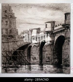 LE NOUVEAU PONT Charles Meryon (1821-1868). 'Le Pont neuf'. Eau-forte. Paris, musée Carnavalet. Banque D'Images