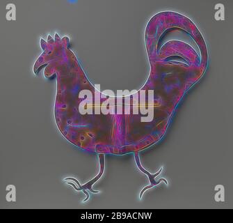 Ailette en forme de coq. Partie de la tour transversale, c. 1400 - c. 1950, fer (métal), h 69.0 cm × l 61.0 cm × d 4.5 cm, repensé par Gibon, design chaleureux et joyeux, brillant de la luminosité et de rayons de lumière radiance. L'art classique réinventé avec une touche moderne. Photographie inspirée par le futurisme, embrassant l'énergie dynamique de la technologie moderne, le mouvement, la vitesse et révolutionnez la culture. Banque D'Images