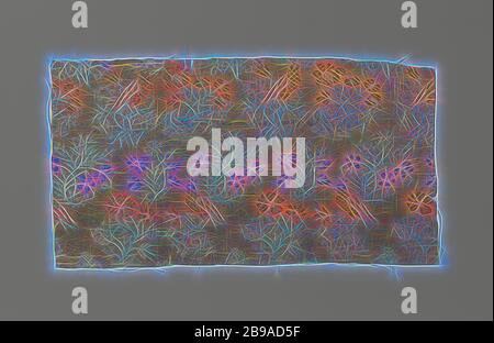 Fragment de satin de soie multicolore, TISSU de soie, sur un sol de couleur or ocre blanc, bleu et vert, un motif de brindilles de fleurs avec des oiseaux (sergé sur satin)., anonyme, 1600 - 1699, soie, h 19 cm × l 35 cm de l 13.8 cm, réimaginé par Gibon, design chaleureux et joyeux, lumineux et radiance des rayons lumineux. L'art classique réinventé avec une touche moderne. Photographie inspirée par le futurisme, embrassant l'énergie dynamique de la technologie moderne, le mouvement, la vitesse et révolutionnez la culture. Banque D'Images