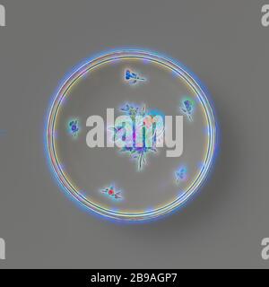 Tasse avec bouquets, gobelet en porcelaine avec une oreille tressée, peint sur le glaçage en bleu, rouge, rose, vert, jaune, noir et or. Sur le mur extérieur un bouquet de différentes fleurs et des pulvérisations de fleurs individuelles. La bordure avec une ligne bleue, interrompue par deux fois une ligne dorée inclinée. Marqué au fond avec le bouclier, les numéros 21, 44 et l'année 91., Kaiserliche Porzellanmanufaktur, Vienne, c. 1791, porcelaine (matériau), glaçure, or (métal), vitrification, h 6.4 cm d 6.7 cm d 3.7 cm d 8.9 cm, repensé par Gibon, conception de lumière chaude et gaie rayonnant de la luminosité et de rayons de lumière radiance. C Banque D'Images