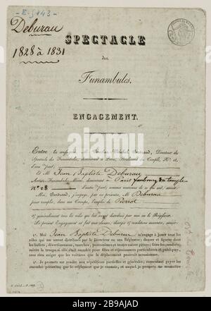 Théâtre Jean-Baptiste Deburau Funambules du 10 décembre 1826. Banque D'Images