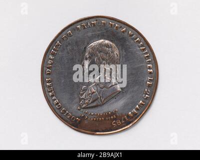 Louis XVII (1785-1795), roi titulaire de France (1793-1795) P. G. Liénard (1849-1900). Louis XVII (1785-1795), roi titulaire de France (1793-1795). Cuivre en douceur. Paris, musée Carnavalet. Banque D'Images