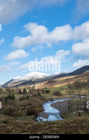 Moffat Dale en fin d'hiver, Dumfries & Galloway, Écosse Banque D'Images