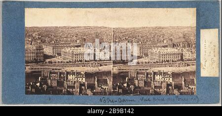 PANORAMA DE PARIS, POUR FAIRE LES TOURS DE NOTRE DAME 'Panorama de Paris, vue pry des tours de notre-Dame (vue stérique)'. Paris, musée Carnavalet. Banque D'Images